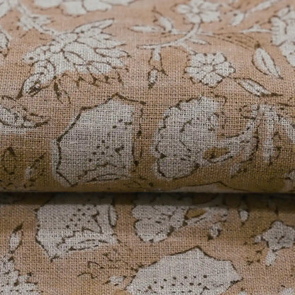 Aidyl Floral Hand Block Linen Fabric