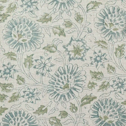 Lillian Floral Block Print Linen Fabric
