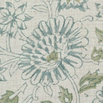 Lillian Floral Block Print Linen Fabric