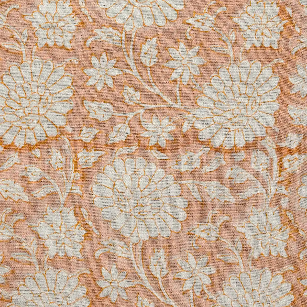 Lillian Floral Block Print Linen Fabric
