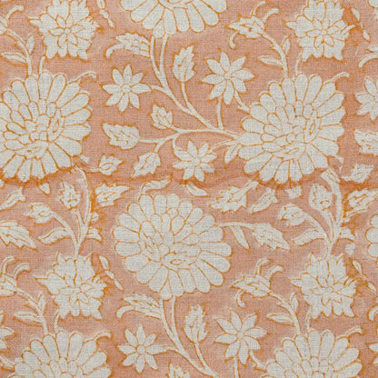 Lillian Floral Block Print Linen Fabric