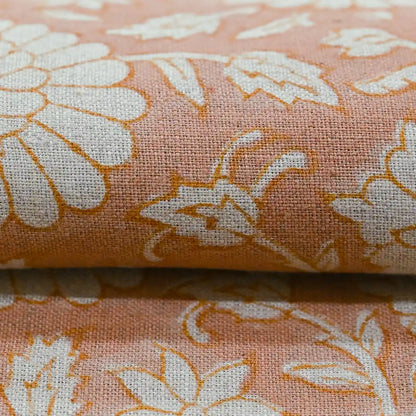 Lillian Floral Block Print Linen Fabric