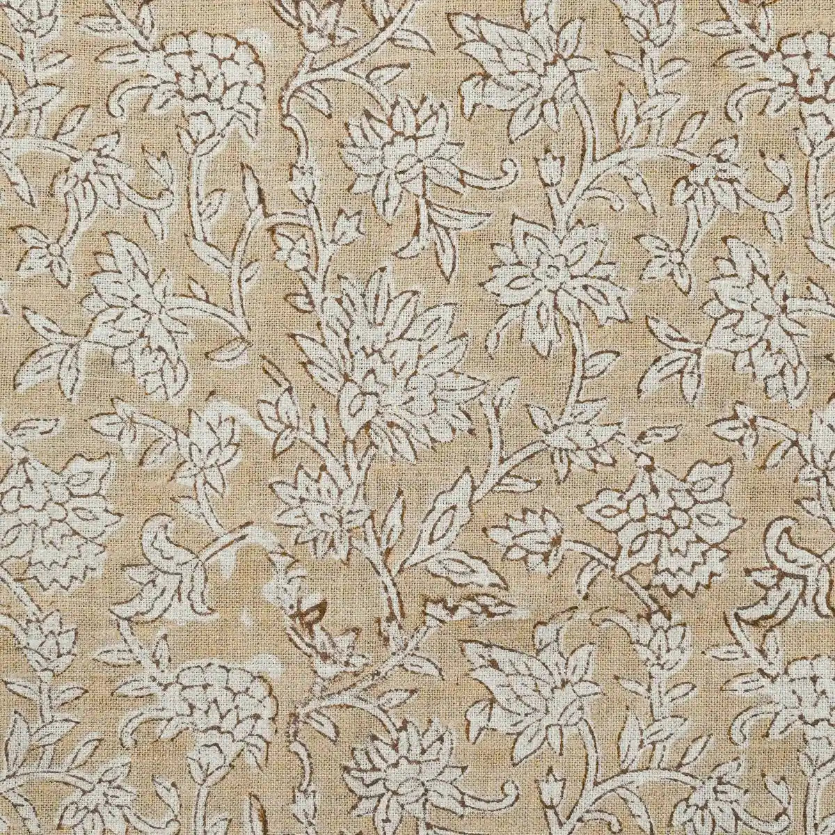 Yrrah Floral Block Print Linen Fabric