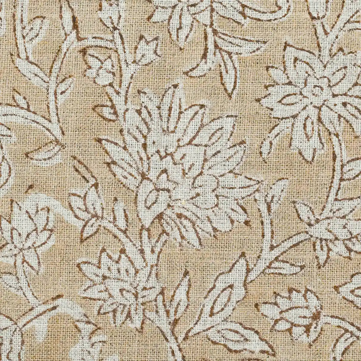 Yrrah Floral Block Print Linen Fabric