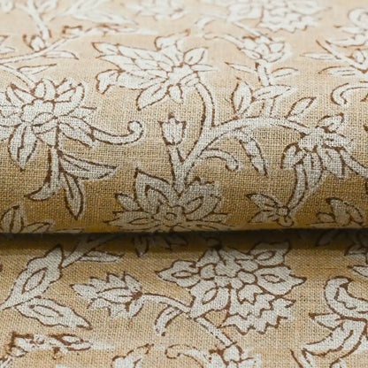 Yrrah Floral Block Print Linen Fabric