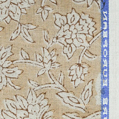 Yrrah Floral Block Print Linen Fabric