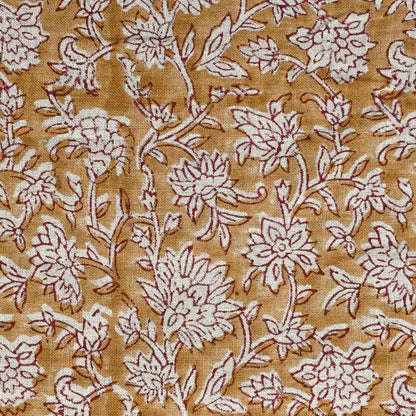 Yrrah Floral Block Print Linen Fabric