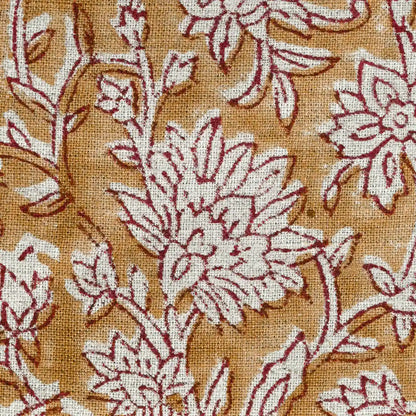 Yrrah Floral Block Print Linen Fabric