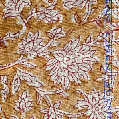 Yrrah Floral Block Print Linen Fabric