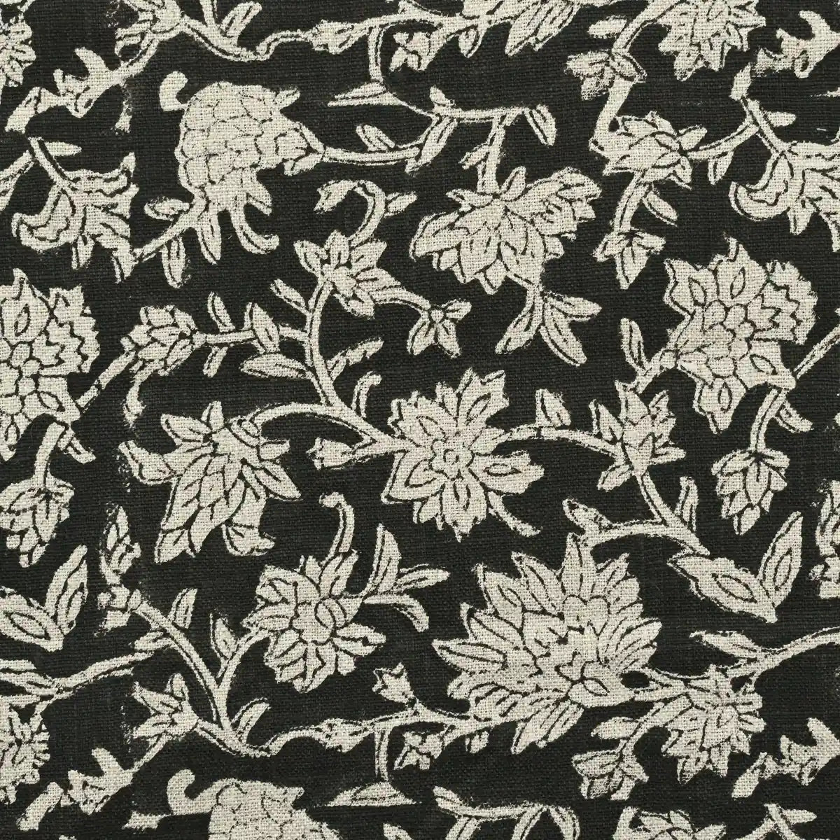 Yrrah Floral Block Print Linen Fabric