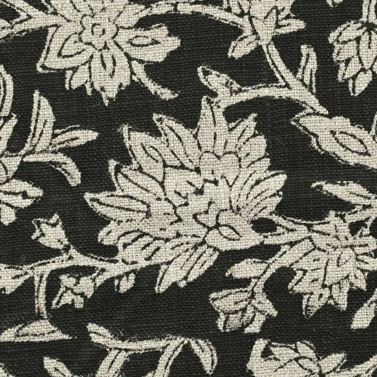 Yrrah Floral Block Print Linen Fabric