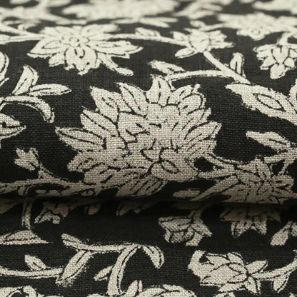 Yrrah Floral Block Print Linen Fabric