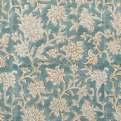 Yrrah Floral Block Print Linen Fabric