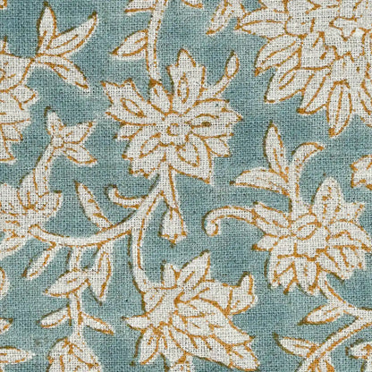 Yrrah Floral Block Print Linen Fabric
