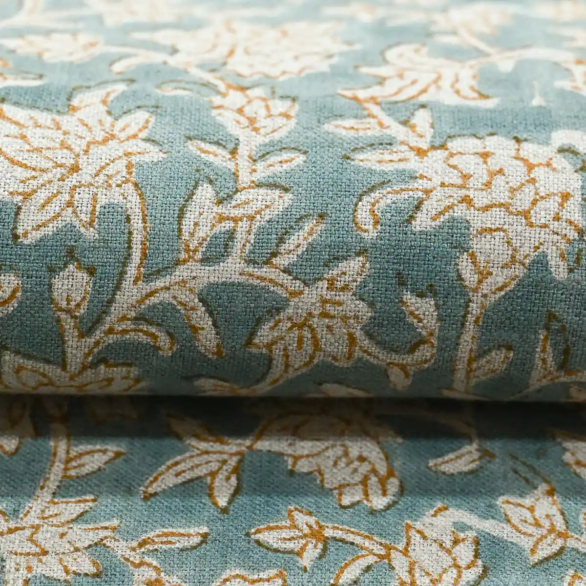 Yrrah Floral Block Print Linen Fabric