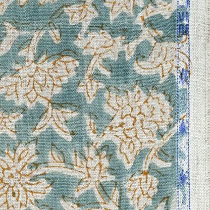 Yrrah Floral Block Print Linen Fabric