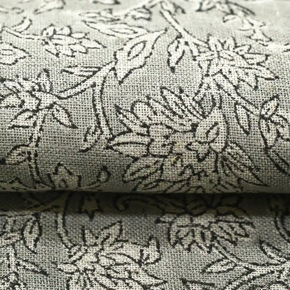 Yrrah Floral Block Print Linen Fabric