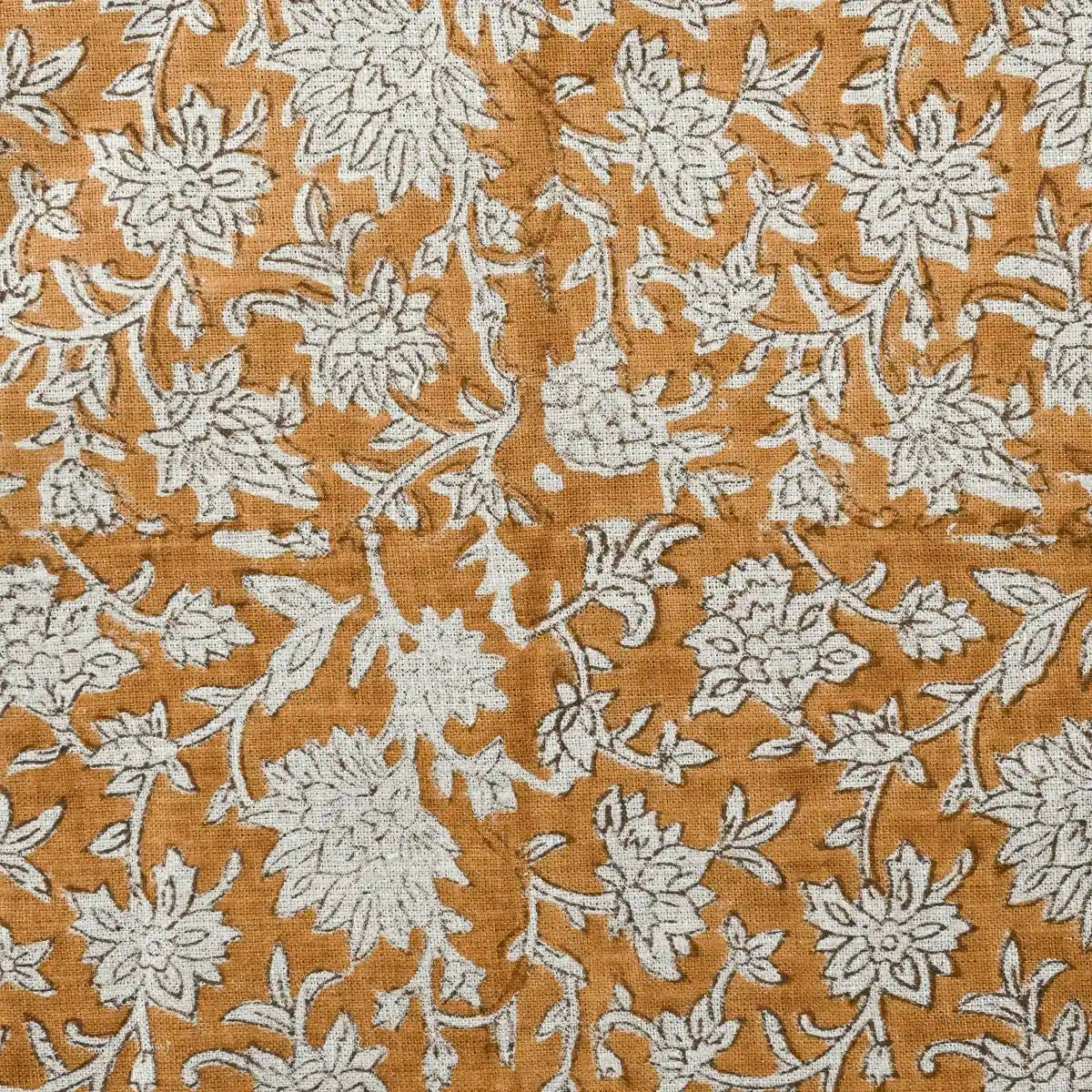 Yrrah Floral Block Print Linen Fabric