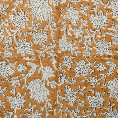 Yrrah Floral Block Print Linen Fabric