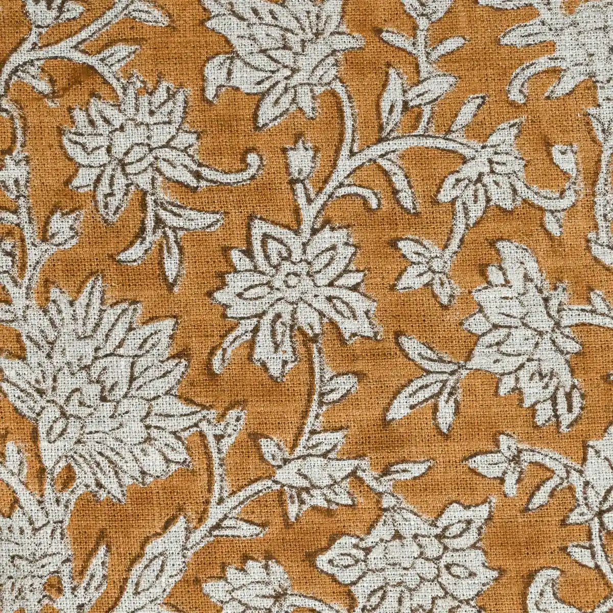 Yrrah Floral Block Print Linen Fabric