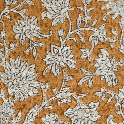 Yrrah Floral Block Print Linen Fabric
