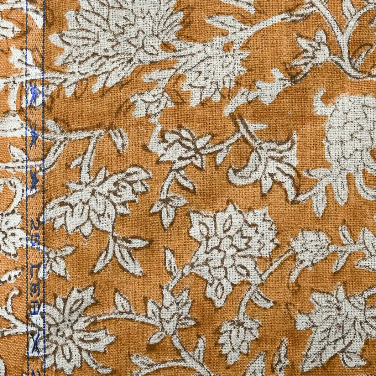 Yrrah Floral Block Print Linen Fabric