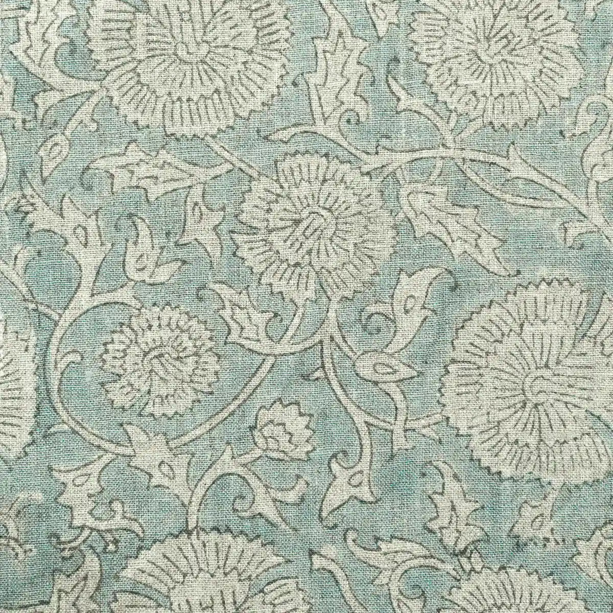 Lexa Floral Hand Block Print Linen Fabric