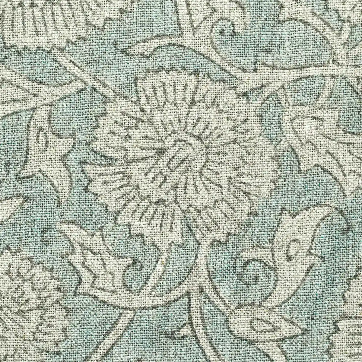 Lexa Floral Hand Block Print Linen Fabric