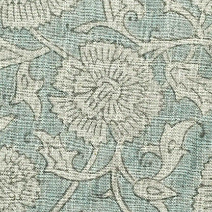 Lexa Floral Hand Block Print Linen Fabric