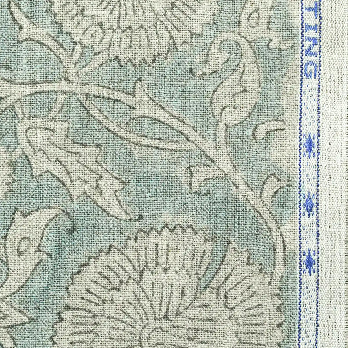 Lexa Floral Hand Block Print Linen Fabric