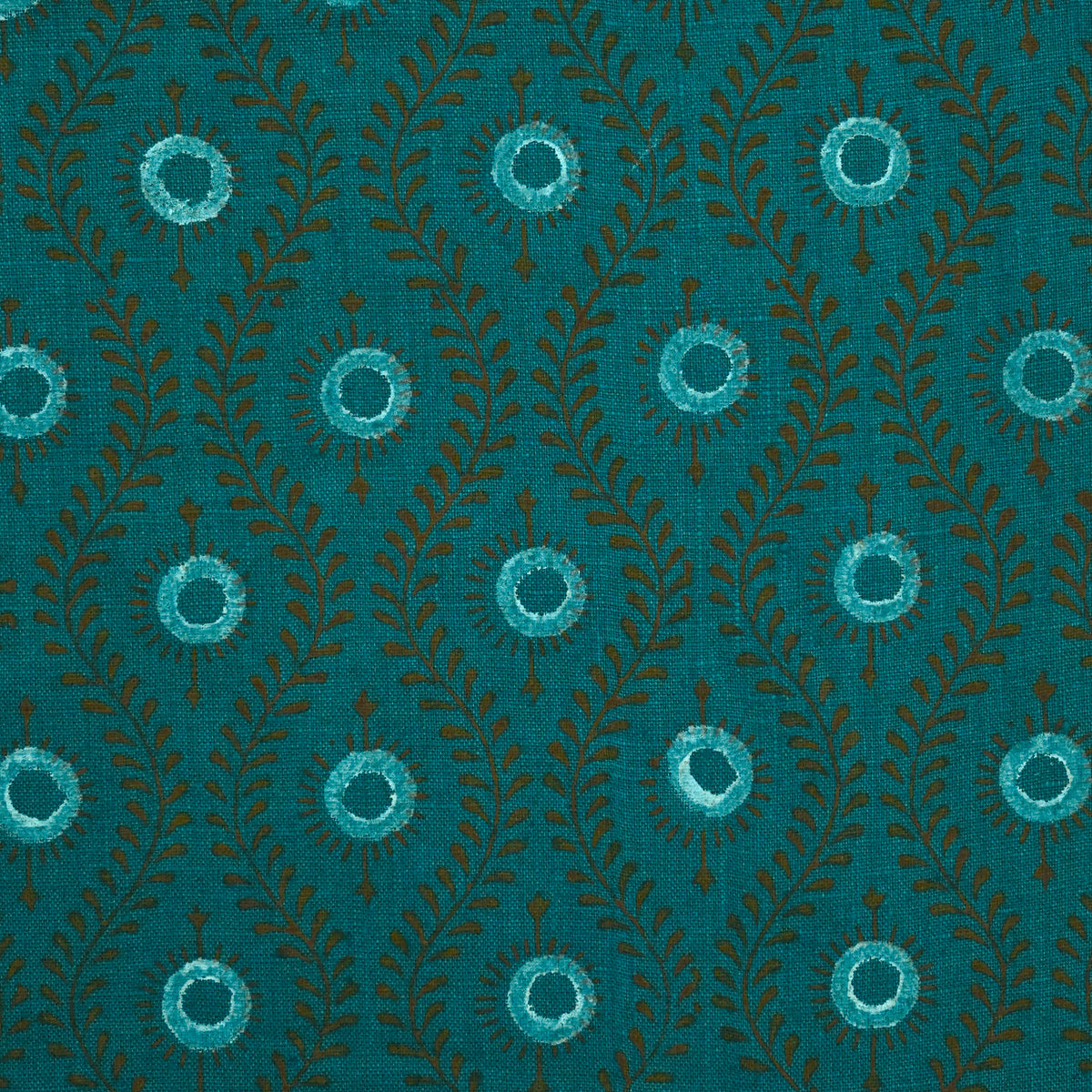 Yoffro Floral Block Print Solid Linen Fabric