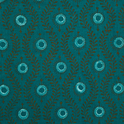 Yoffro Floral Block Print Solid Linen Fabric
