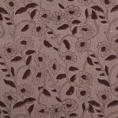 Petal Breeze Rust Linen Fabric