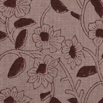 Petal Breeze Rust Linen Fabric