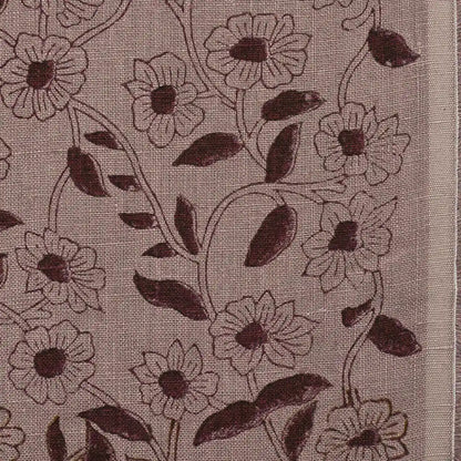 Petal Breeze Rust Linen Fabric