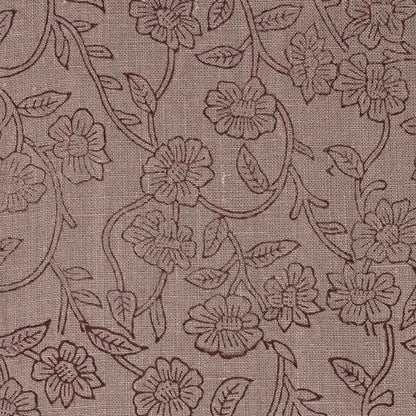 Petal Breeze Plum Outline Linen Fabric