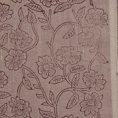Petal Breeze Plum Outline Linen Fabric