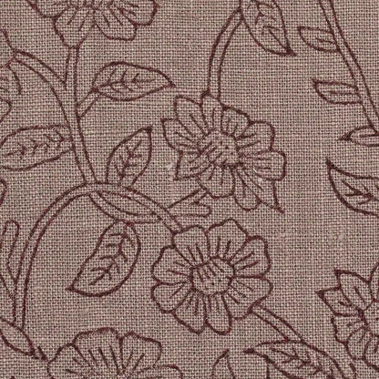 Petal Breeze Plum Outline Linen Fabric
