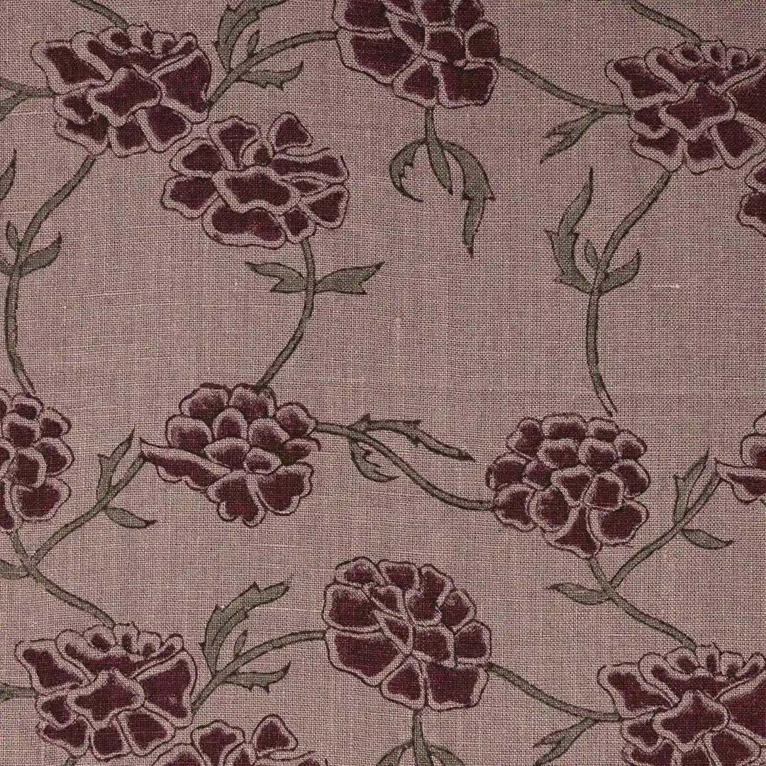 Driftwood Bloom Light Beige Linen Fabric