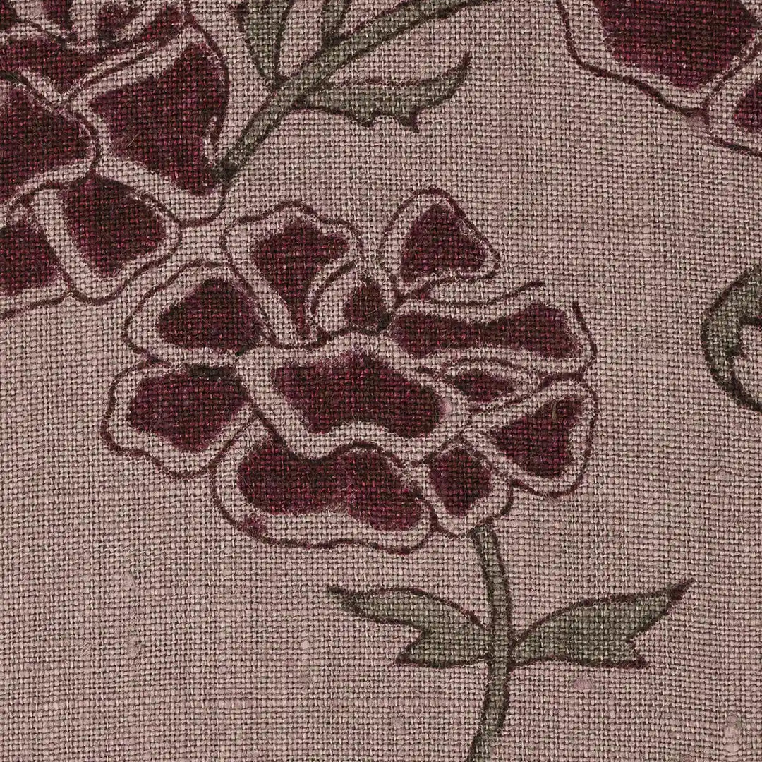 Driftwood Bloom Light Beige Linen Fabric