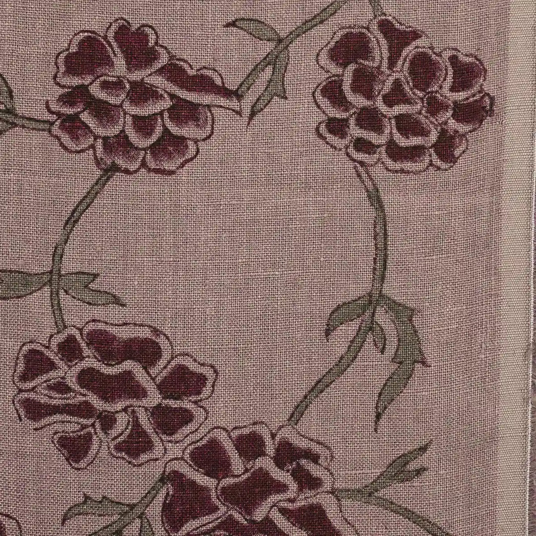 Driftwood Bloom Light Beige Linen Fabric