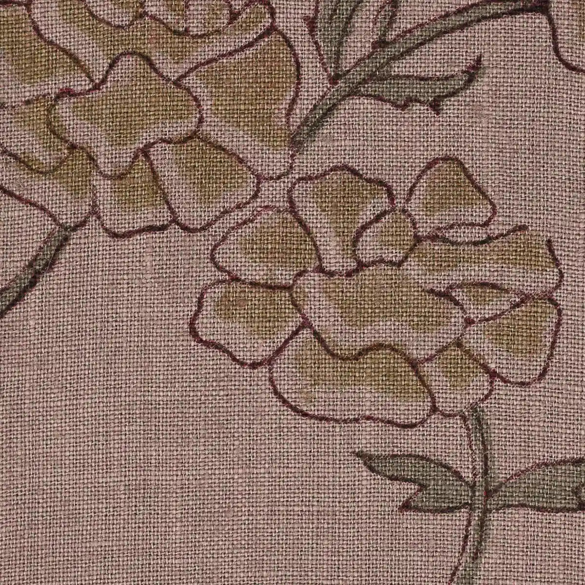 Driftwood Bloom Plum Linen Fabric