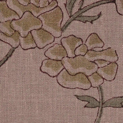 Driftwood Bloom Plum Linen Fabric