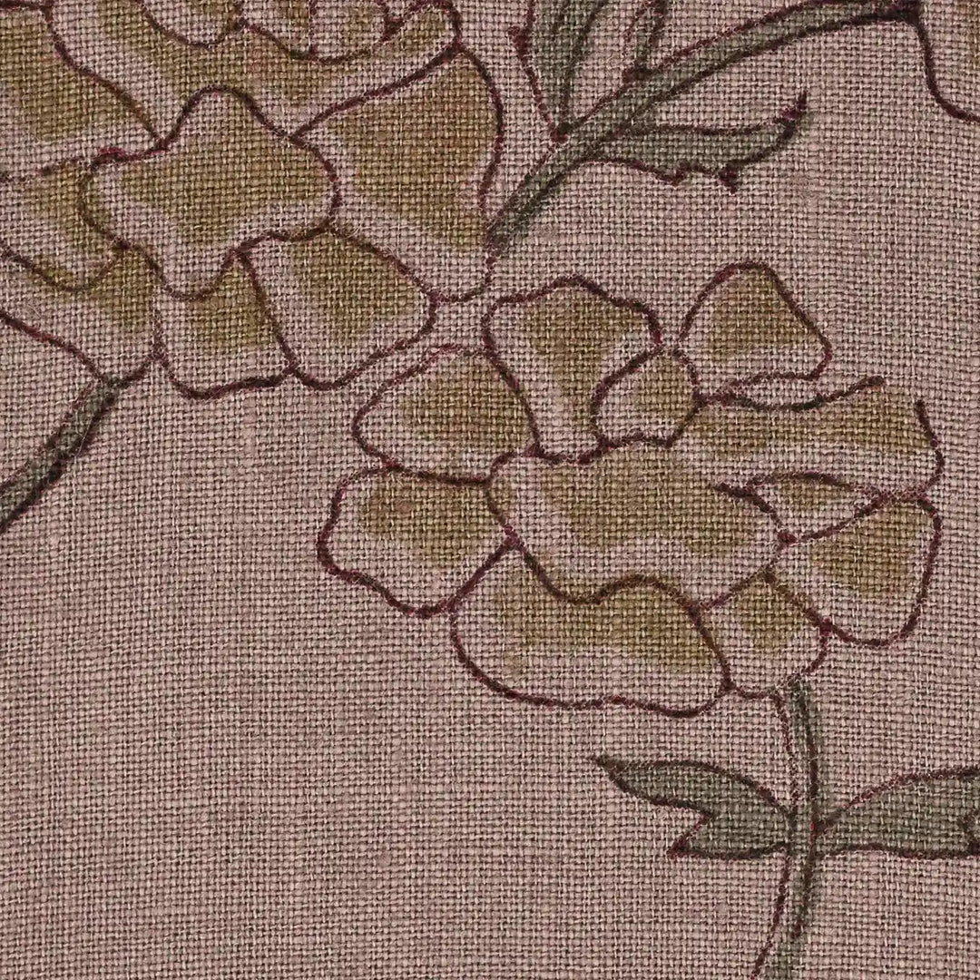 Driftwood Bloom Plum Linen Fabric