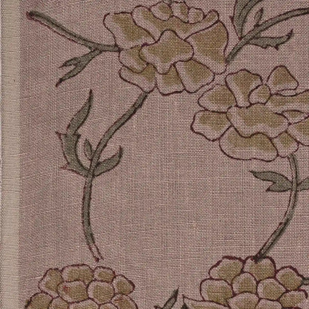 Driftwood Bloom Plum Linen Fabric
