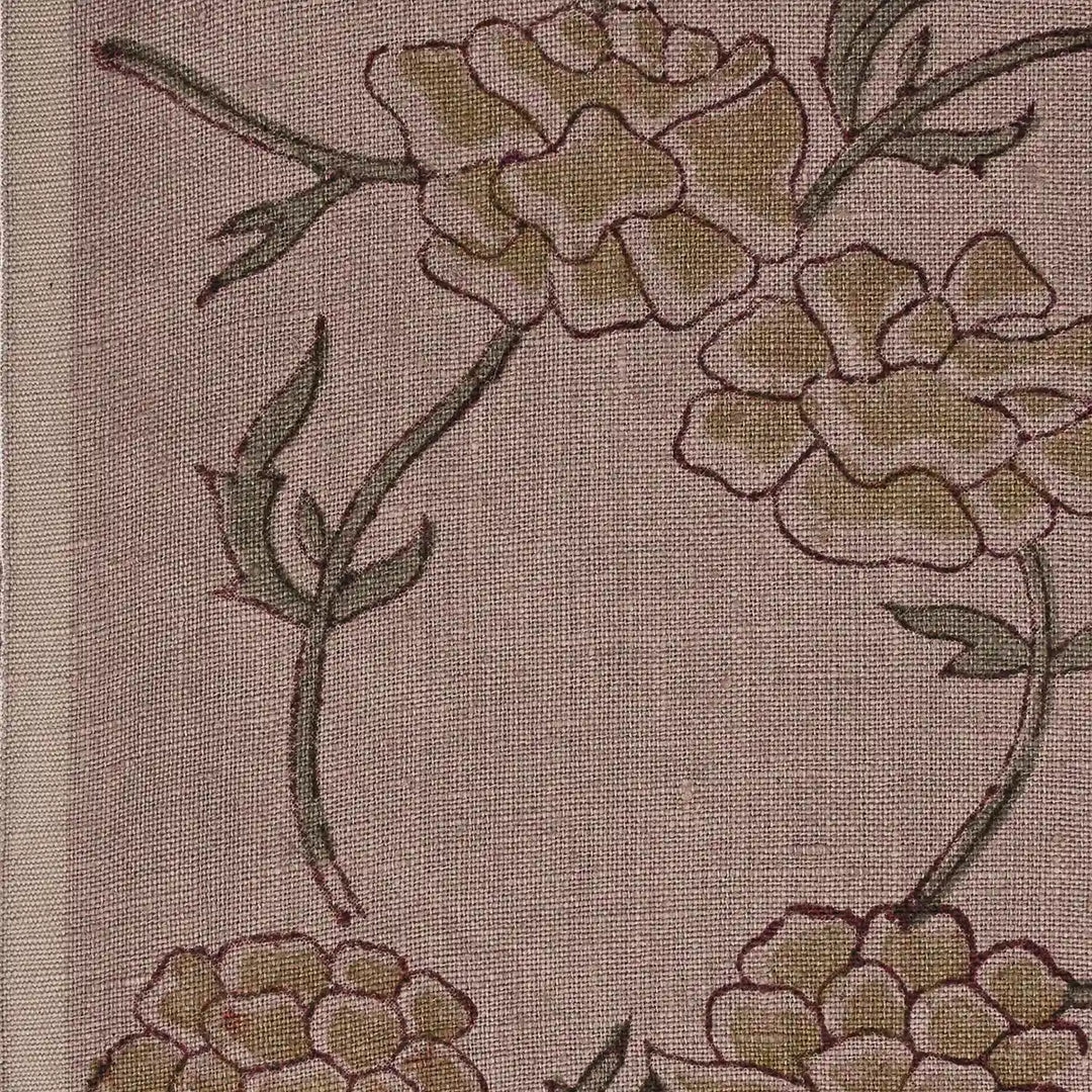 Driftwood Bloom Plum Linen Fabric