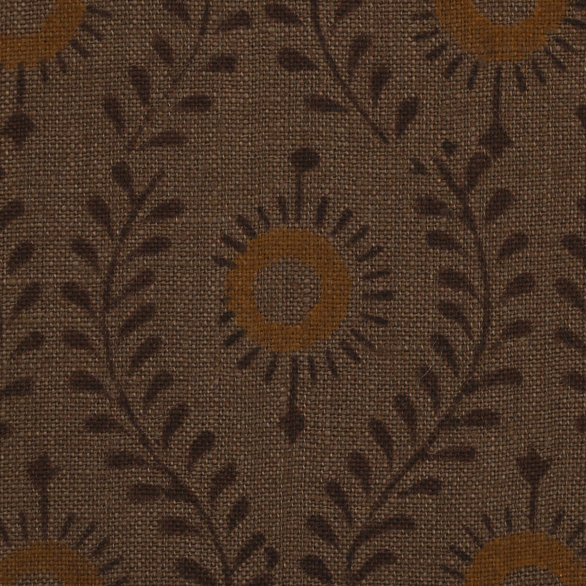 Yoffro Floral Block Print Solid Linen Fabric