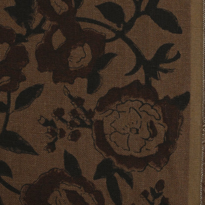 Dune Floral Block Print Solid Linen Fabric