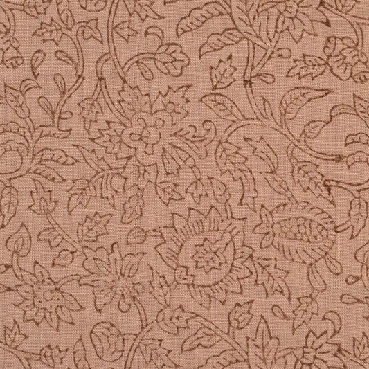 Vines Rust Linen Fabric