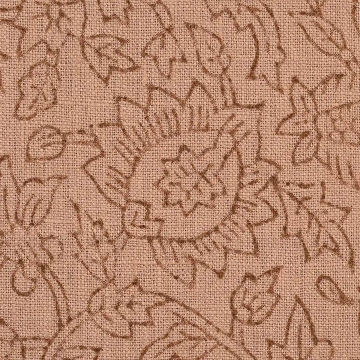Vines Rust Linen Fabric